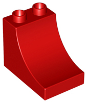 Lego Duplo kostka stříška zakulacená červená 3x2x2